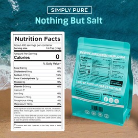 Birdee Baja Sea Salt – 17.6 oz, Naturally Low Sodium, Fine Grind, 90 Trace Minerals, Unrefined, Solar-Dried, Hand-Harvested, from Vietnam, Rich Magnesium, Potassium, Keto, Carnivore-Friendly