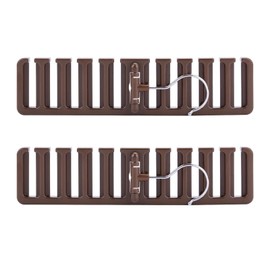 Jaugufiy 2 Pack Necktie and Belt Hanger Tie Belt Organizer Scarf Rack Organizer Hanger Holder Closet Wardrobe Space Saver Belt Rack with Hooks for Storage Necktie,Belt Scarf (Brown)