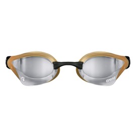 Arena Cobra Core Swim Goggles for Men and Women, Silver-Gold, Swipe Anti-Fog Mirror (New)