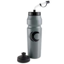 Cannon Sports 1 Liter Sports Water Bottle, BPA-Free, 34 Oz Capacity, Large Mouth, 2 lids (Straw and Squeeze), Great For Helmet Sports Such As Hockey, Lacrosse, Football, Boxing (Gray)