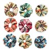 SAFIGLE 6pcs Floral Print Hair Scrunchies Set Elastic Ponytail Holders