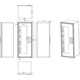 Fire Extinguisher Box Medium Size 19 inch Height / Fire Extinguisher Storage / Fire Extinguisher Wall Mounted Cabinet / Fire Extinguisher Outdoor Box / Fire Rescue Cabinet (Medium Cabinet)