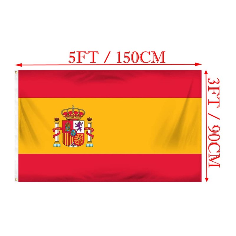 ShreeFit Flags Spain Flag National Polyester Flag with Brass Grommets