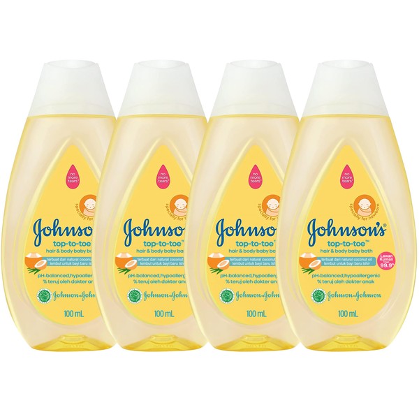 Johnson's Top-to-Toe Baby Wash and Shampoo, 4 Pack 3.38 oz.