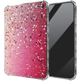 DIGTIALL Ultra-Thin Clear TPU Case for Fire HD 10 & 10 Plus Tablet (13th Generation, 2023 Release) 10.1" Transparent Anti-Slip Shockproof Protection Cover,Pink Glitter