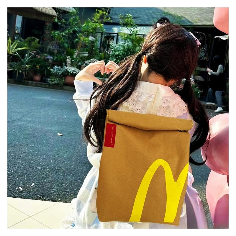 Fashion McDonald's Backpack with Unique Letter Print Starbucks Bag, Comfortable