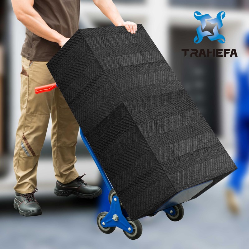 Trahefa (2 Pack) Moving Blanket, 80"x 72" Thick Moving Blankets