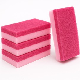 4 PCS Double-Sided Pumice Stone for Feet, Foot Scrubber，Foot Care Tools (4Pink)