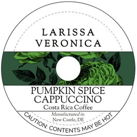Pumpkin Spice Cappuccino Costa Rica Coffee (Single Serve K-Cup Pods) (Gourmet, Naturally Flavored, Whole Coffee Beans) (12 pods, ZIN: 578159) - 2 Pack