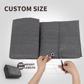 LOVE STORY Custom Size 3.3'x30' Charcoal Balcony Privacy Screen,UV Block Privacy Fence Screen,90% Shield for Outdoor Pool Garden Apartment Railing