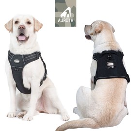 Auroth Tactical Dog Harness for Small Medium Large Dogs No Pull Adjustable Pet Harness Reflective K9 Working Training Easy Control Pet Vest Military Service Dog Harnesses