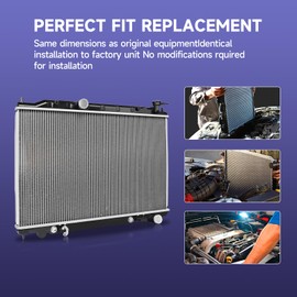 CU2428 Radiator Compatible with 2003-2008 Toyota Corolla Matrix 1.8L L4 Gas & 2003-2008 Pontiac Vibe, 16410YZZAR, 88969096, GM3010414, TO3010271 Aluminium Core Cooling Radiator