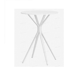 VASAGLE Bar Table, Round Cocktail Table, High Pub Table, 23.6 x 23.6 x 41.3 Inches, Metal Frame, Kitchen, Home Bar, Living Room, Modern Style, Cloud White and Matte White ULBT024W01
