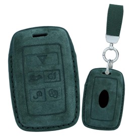 ontto Car Key Fob Cover Keyring fit for Land Rover Defender Discovery Sport fit for New Range Rover Evoque Sport Velar for Jaguar Smart Key Case Leather key holder shell keychain Accessories Green