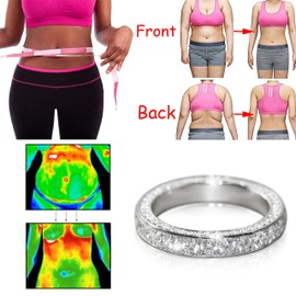 HUASAI Moissanite Ring for Women Silver Lymphatic Ring Cubic Zirconia Ring Lymphatic Drainage Ring Full Moissanite Lymphvity Ring Jewelry for Women