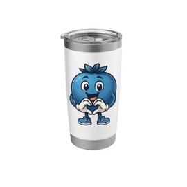 Blueberry with Heart | Sweet blueberry motif with heart Stainless Steel Insulated Tumbler