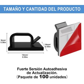 100 Piezas Organizador de Cables Escritorio，Clips Organizador de Cables Autoadhesivo，Grapas para Cable，Cable Organizer，Hacer Que la habitación parezca más Limpia (Negro)