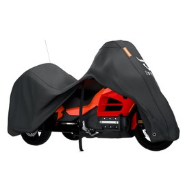 EVRBUL Trike Motorcycle Cover Waterproof 3-Wheel Vehicles Cover with Reflective Strips and Windproof Buckle Compatible with Harley Davidson CVO Tri Glide, Honda Gold Wing Trike 108× 59× 59 in