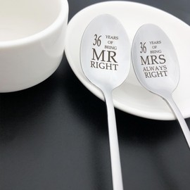 36th Anniversary Spoon Gifts for Couples Him Her 36th Wedding Anniversary Present for Husband Wife 36 Year Anniversary Spoon Gifts for Couples Parents Grandparents