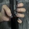 Magnetic Leopard Handmade Nail Tips - Coffin Egg / 마그네틱