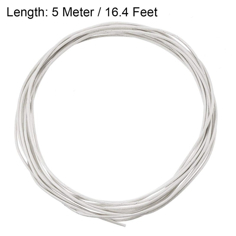 uxcell Insulation Braid Sleeve, 16.4Ft-1mm High Temp Silicone Fiberglass Sleeve