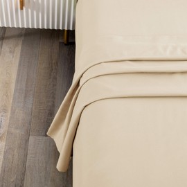 Sfoothome - Sábana encimera de microfibra cepillada extra suave, lavable a máquina, sin arrugas (beige, Queen)