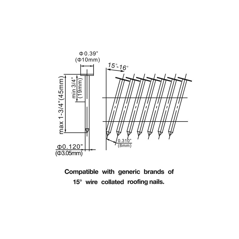 Freeman PCN450 Pneumatic 15 Degree 1-3/4" Rapid Fire Coil Roofing
