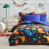 Kids Bed in a Bag Full Size Black Dinosaur and