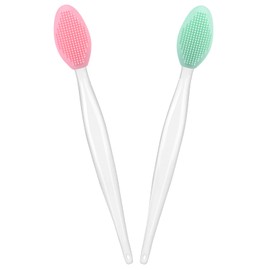 Lip Scrub Brush Scrubber Tool Exfoliator Silicone Exfoliating for Dark Lips (2 pcs, Mix)