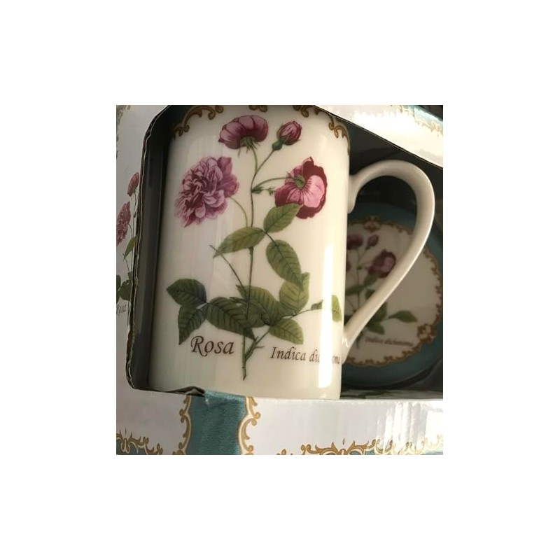 Kent Pottery 2PC Mug With Matching Lid - Rosa Indica