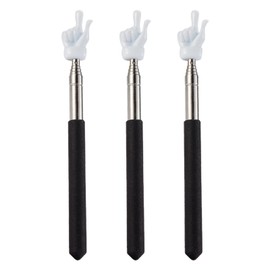 3 Pcs Telescopic Teachers Pointer for Classroom, Extendable Hand Pointer Finger Pointer Stick, Mini Retractable Pointing Stick for Elementary School Kindergarten Teacher, Black