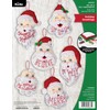 Bucilla, Holiday Greetings, Felt Applique 6 Piece Ornament Making Kit,