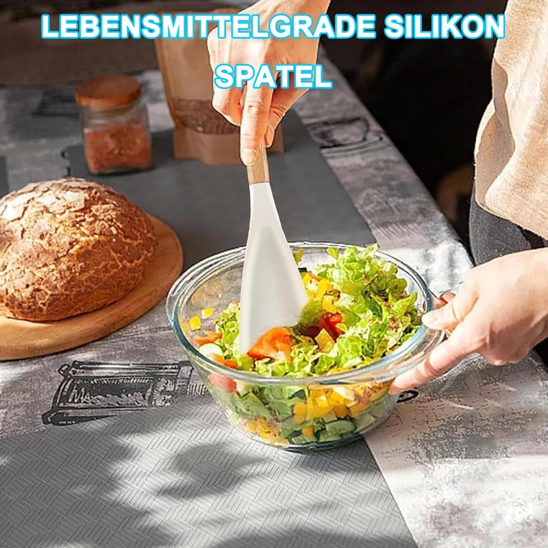 Neuer 2-in-1 Multifunktions-Löffel Spatellöffel, Multi Function Spoon, Hängenden, Hölzernen Griff
