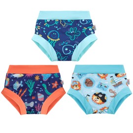 ALVABABY Swim Diapers 3pcs Baby & Toddler Reusable Waterproof Swimming Diaper for Boy's and Girl's for Swim Classes 3XBS04-2-3T