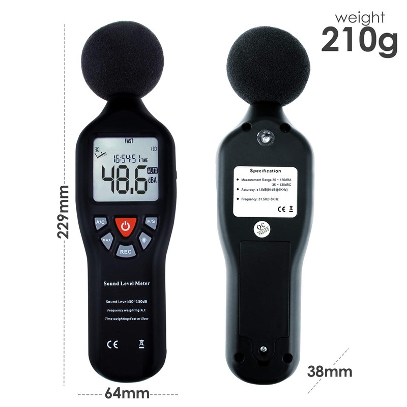 Decibel Meter Digital Sound Level Meter with Data Record Function