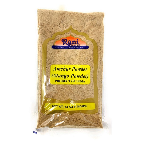 Rani Amchur (Mango) Ground Powder Spice 3.5oz (100gm) ~ All Natural, Indian Origin | No Color | Gluten Free Ingredients | Vegan | NON-GMO | No Salt or fillers