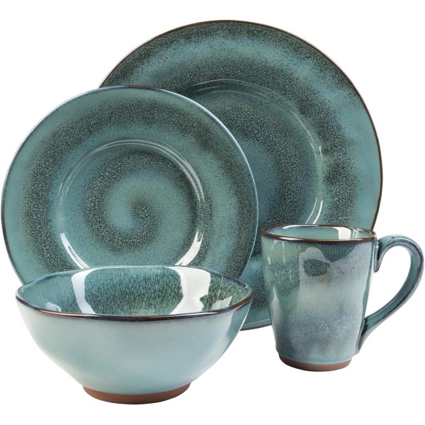 Does not apply Toren 16-Piece Casual Denim Stoneware Dinnerware Set