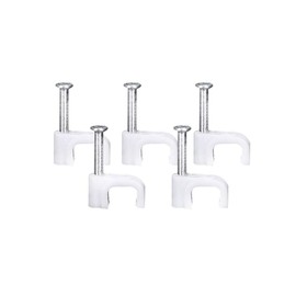 JBSTK Cable Clips 6 mm Square White Pack of 100 Cable Clips Cable Clips Cable Holder for Flat Cable