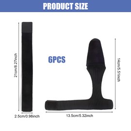 DecorDwell Rod Bands Set of 6 Fishing Rod Protection Neoprene, Fishing Rod Bands, Elastic, Black Rod Bands, Fishing Rubber Rod Socks with Fasteners, for Securing or Protecting Fishing Rods