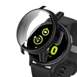 For Garmin Vivoactive 5 Case, Film+PC Frame, Integrated Cover, Waterproof Dustproof Protective Case for Garmin Vivoactive 5 Full Body Protection, Easy Installation, High Transmittance, Anti-Fingerprint (Black)
