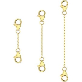 ALEXCRAFT Gold Necklace Extender, Double Lobster Clasp Chain Extenders Durable Sturdy Removable Gold Necklace Bracelet Anklet Extender for Jewelry Making 1 2 3 Inch