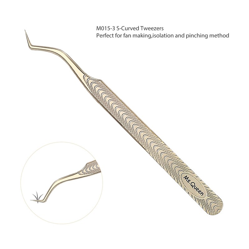 Ms.Queen Lash Tweezers for Eyelash Extension-Professional Lashing Tweezers for Mega