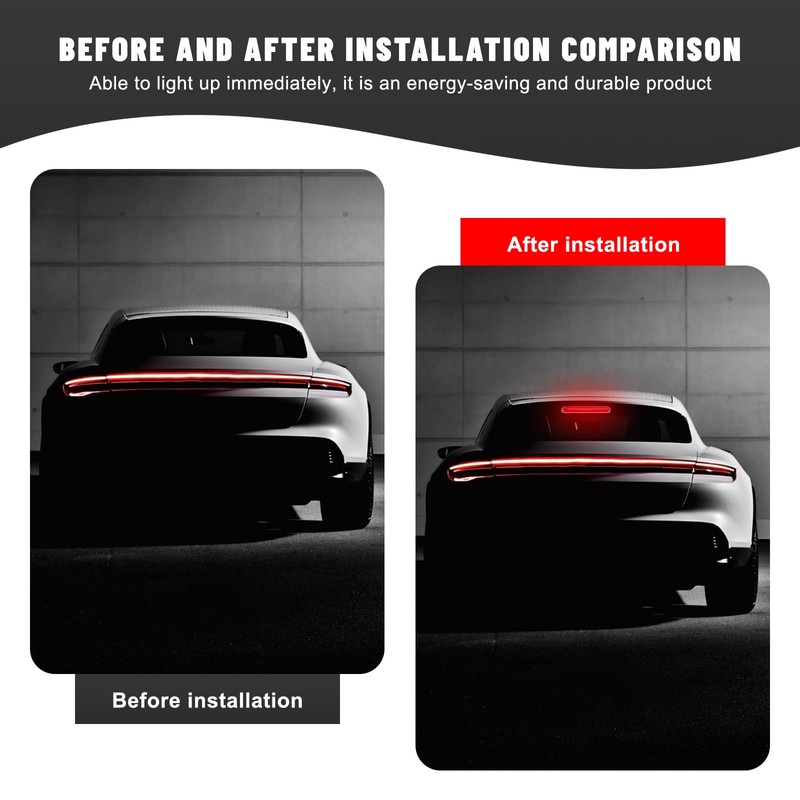 Rdxcv Third Brake Light, 24 LED 12V Waterproof Car High-Mounted