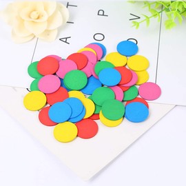 Toyvian 100 Pieces Round Wooden Pieces Colorful Discs Learning Tools Student Math Teaching Aid for Kids Girls (Mixed Colors)