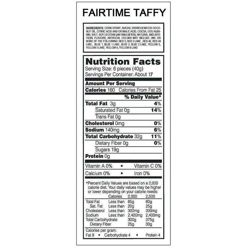 Salt Water Taffy, Nostalgic Chewy Candy, 193 Pieces, Candy Buffet,