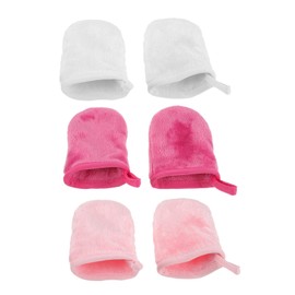 Beavorty 3sets Washing Gloves Makeup Remover Gloves Facial Towel Reusable Facial Pads White Towels Face Washing Mitts Makeup Cleaning Cloth Fine Fiber 6pcs*3