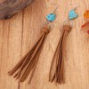 Boho Earrings for Women Leather Tassel Earrings Turquoise Dangle Earrings