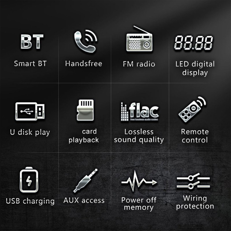 Car BT MP3 Player Multi Function Music FM Radio Lossless