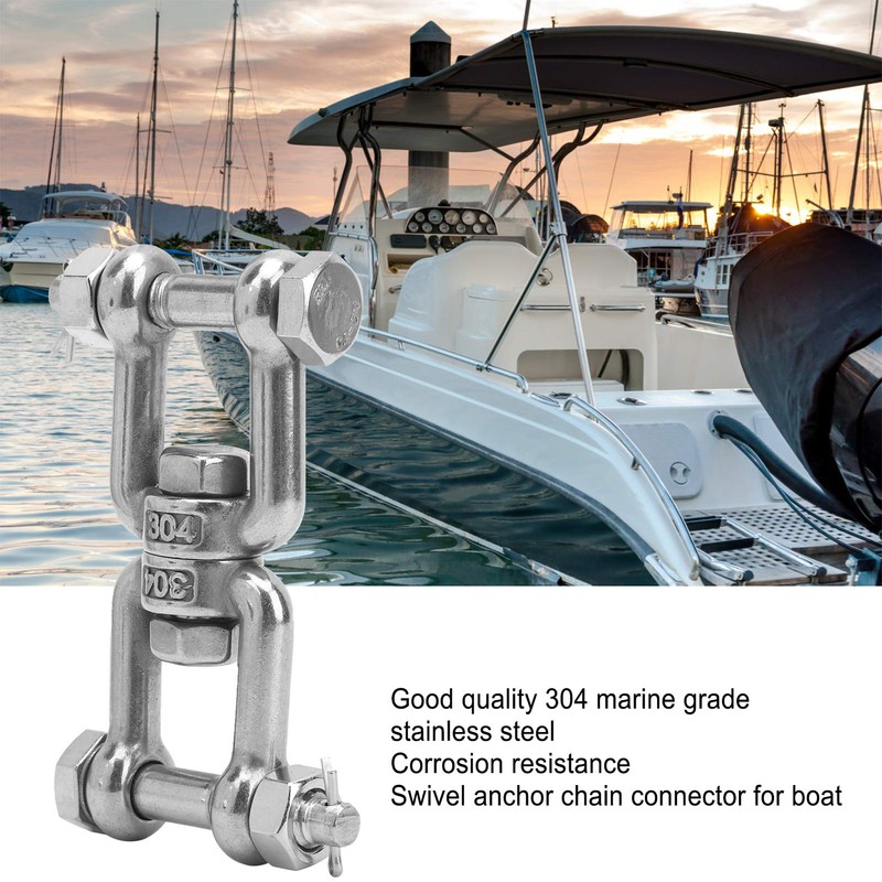 2Pcs Anchor Swivel Shackle, 304 Stainless Steel Swivel Shackle, Rotating
