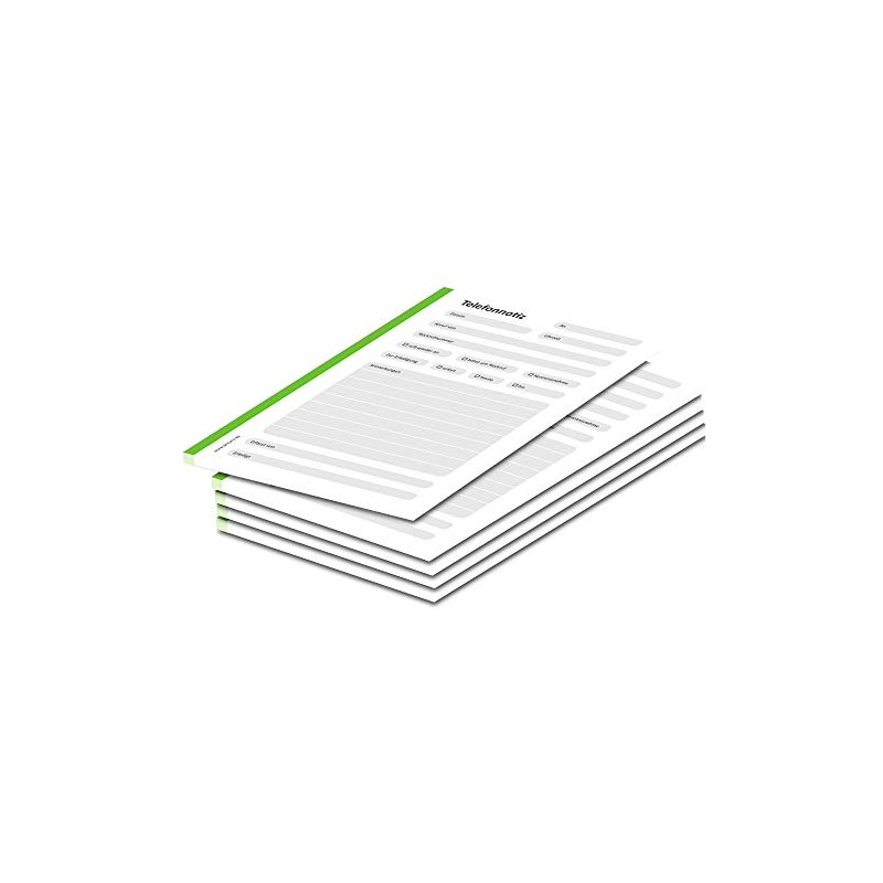 PRICARO 5 x A6 Unpunched Telephone Notepad - Green